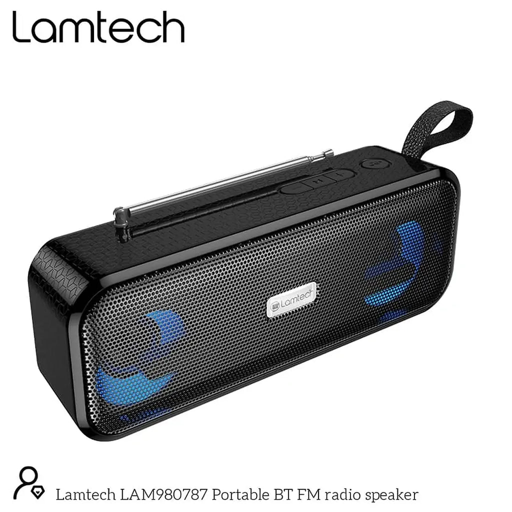 LAMTECH PORTABLE BT FM RADIO SPEAKER 10W BLACK