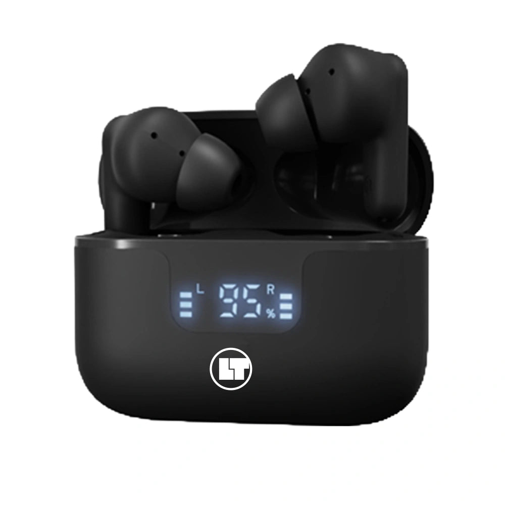 LAMTECH BT v6.0 EARBUDS ANC & 4MIC ENC WITH LED CHARGING CASE BLACK