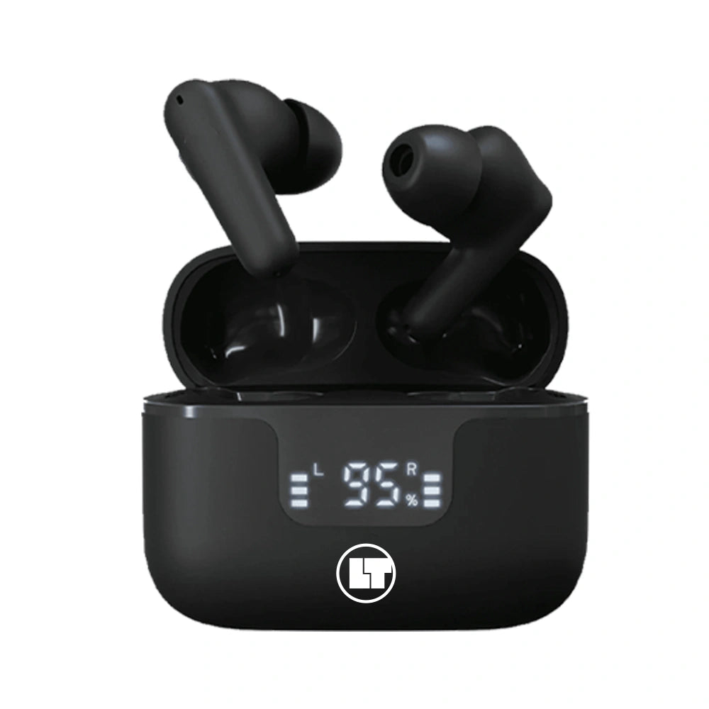 LAMTECH BT v6.0 EARBUDS ANC & 4MIC ENC WITH LED CHARGING CASE BLACK