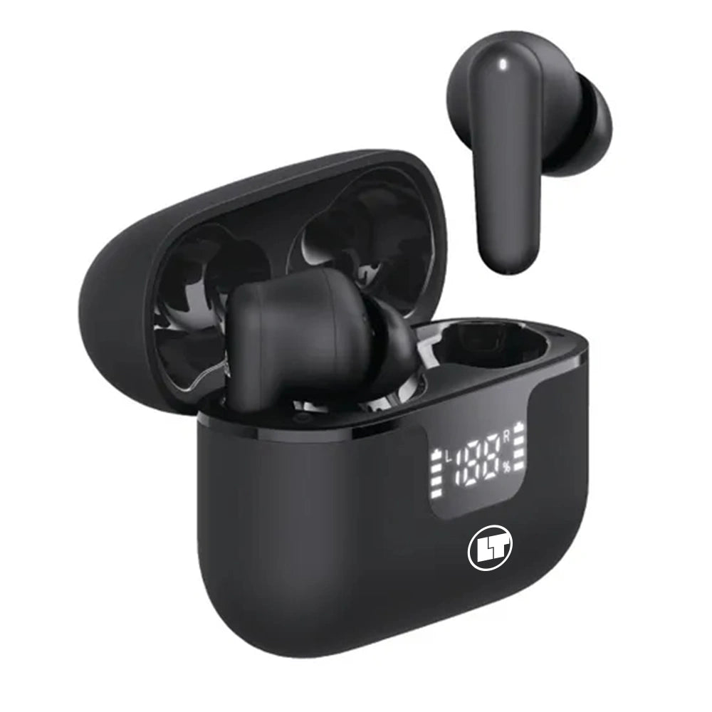 LAMTECH BT v6.0 EARBUDS ANC & 4MIC ENC WITH LED CHARGING CASE BLACK