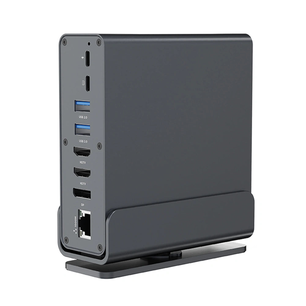 CABLEXPERT USB TYPE-CF 15-IN-1 MULTIPORT ADAPTER (USB HUB AF-PORTS v.2x2 + v.3x3, Type-CF + HDMIx2 +DISPLAYPORT + PD + CARD READER + GIGALAN + 3.5 mm AUDIO), GREY