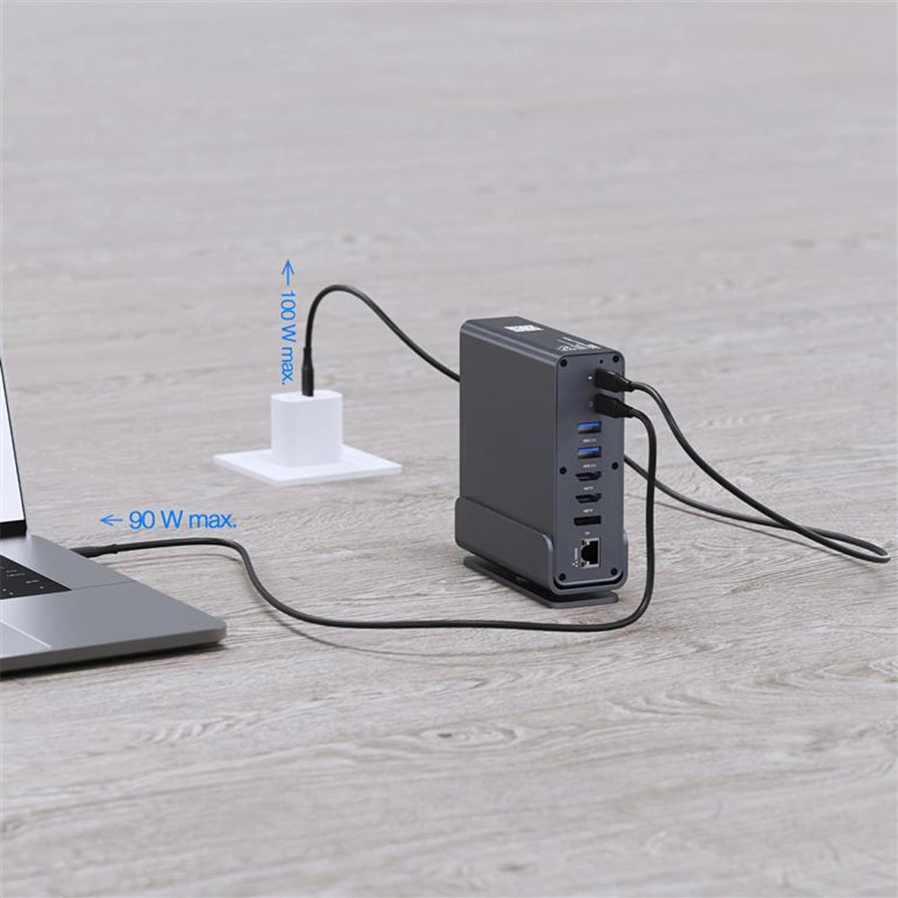 CABLEXPERT USB TYPE-CF 15-IN-1 MULTIPORT ADAPTER (USB HUB AF-PORTS v.2x2 + v.3x3, Type-CF + HDMIx2 +DISPLAYPORT + PD + CARD READER + GIGALAN + 3.5 mm AUDIO), GREY