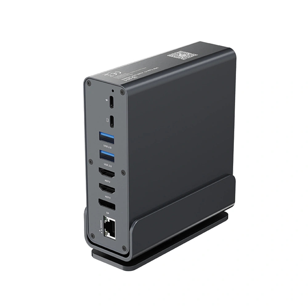 CABLEXPERT USB TYPE-CF 15-IN-1 MULTIPORT ADAPTER (USB HUB AF-PORTS v.2x2 + v.3x3, Type-CF + HDMIx2 +DISPLAYPORT + PD + CARD READER + GIGALAN + 3.5 mm AUDIO), GREY