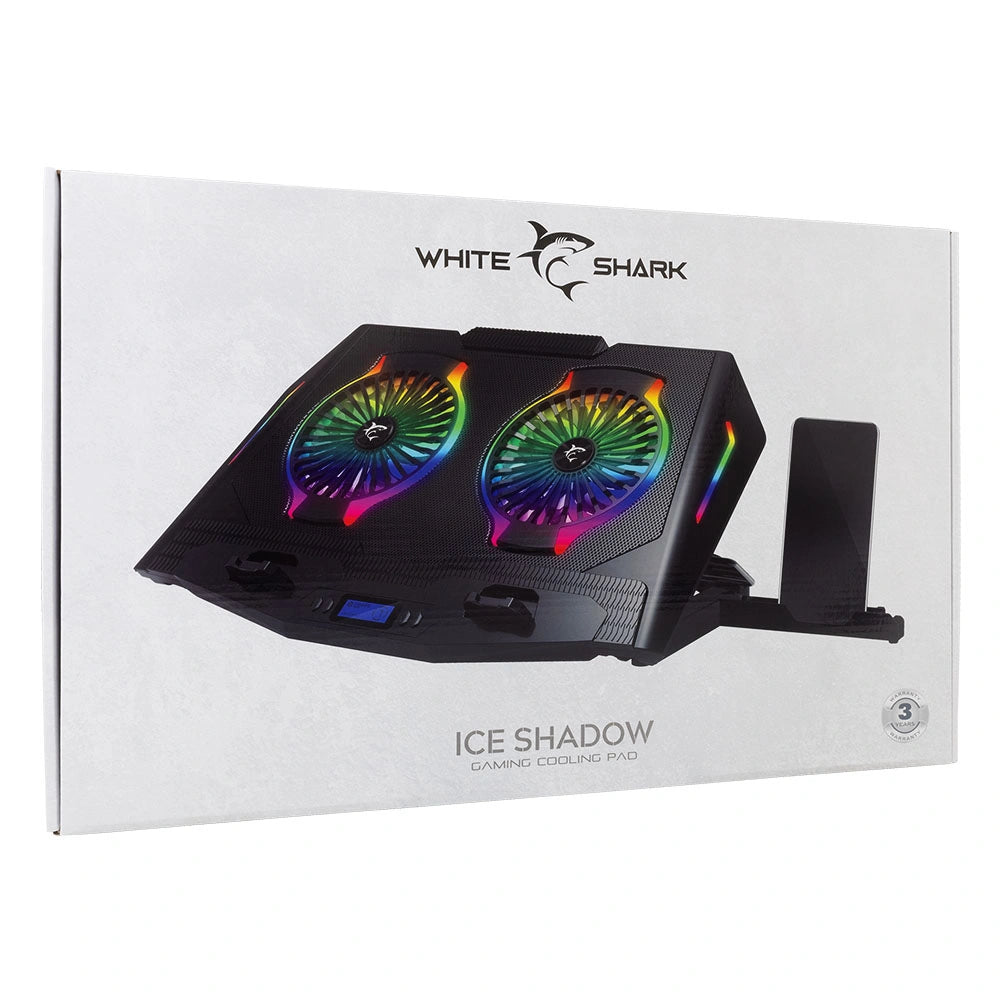 WHITE SHARK COOLING PAD GCP-10 2 FANS RGB