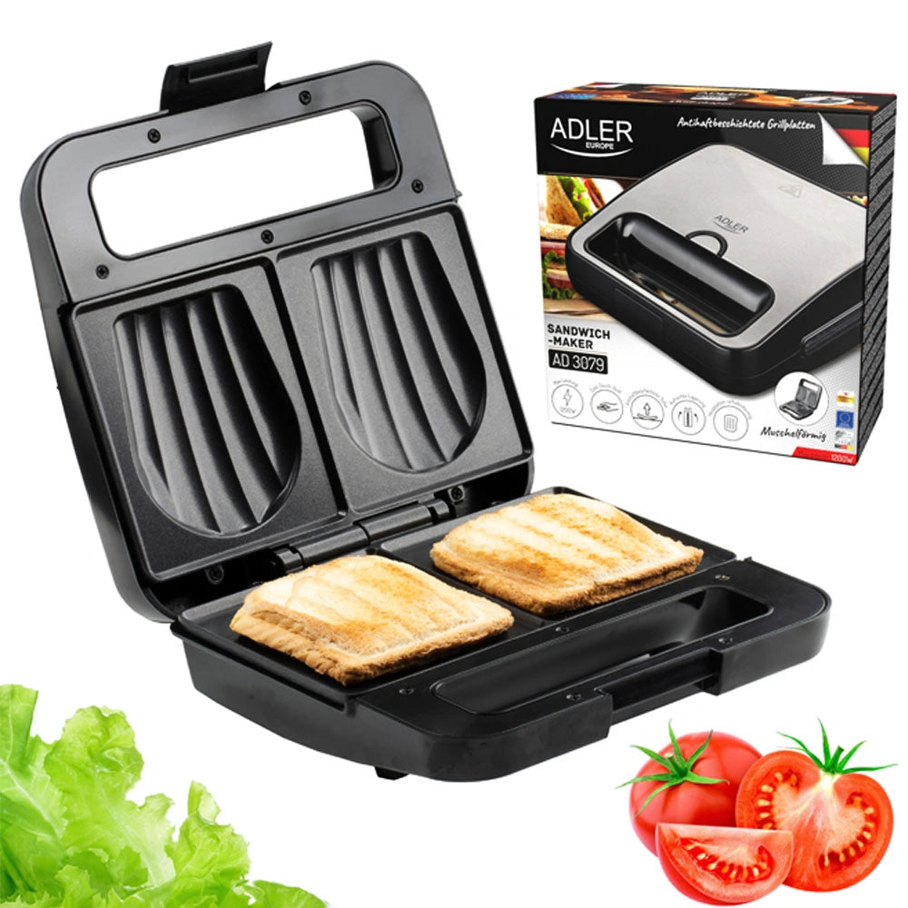 ADLER SANDWICH MAKER 1200W BLACK