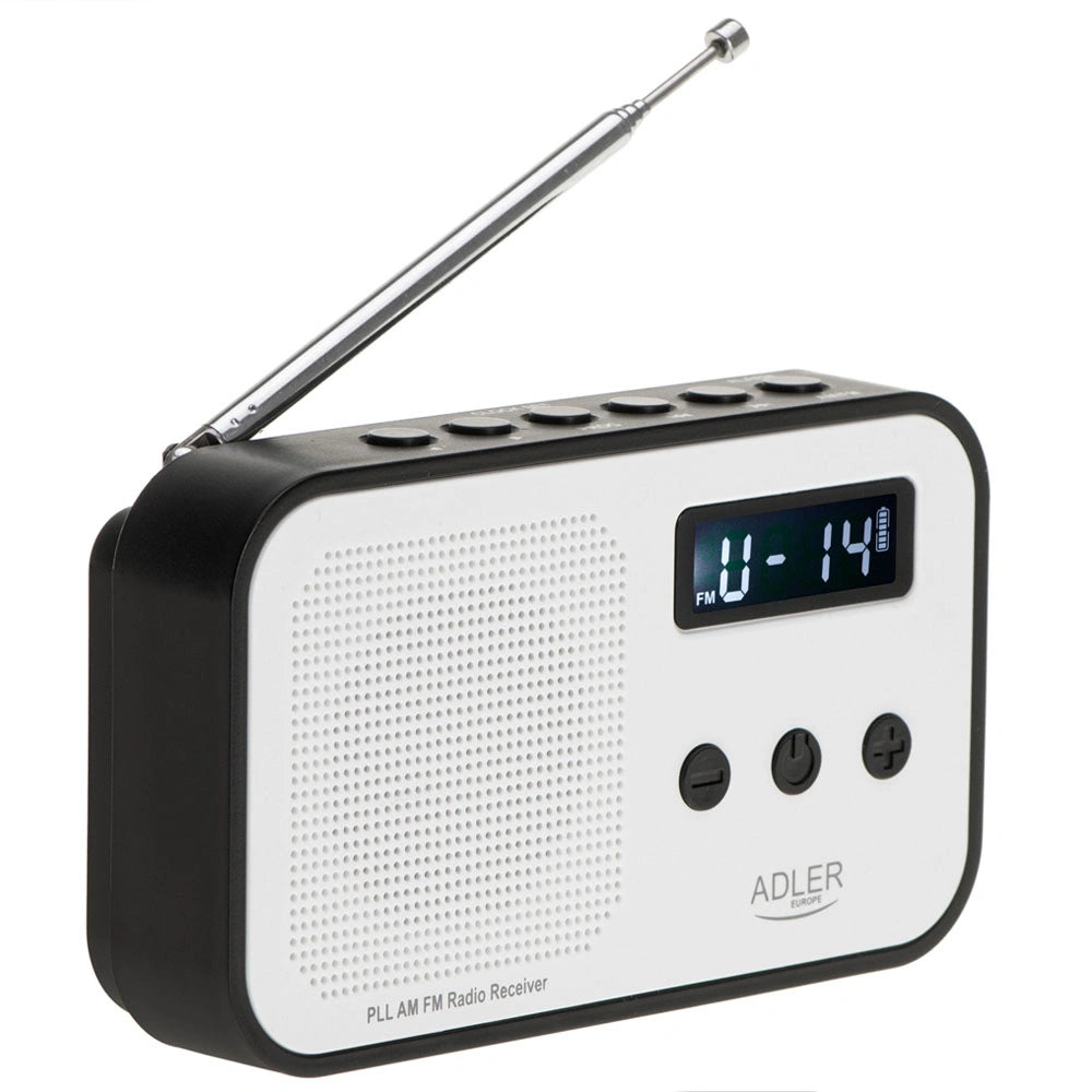 ADLER DIGITAL RADIO PLL AM/FM BLACK/WHITE