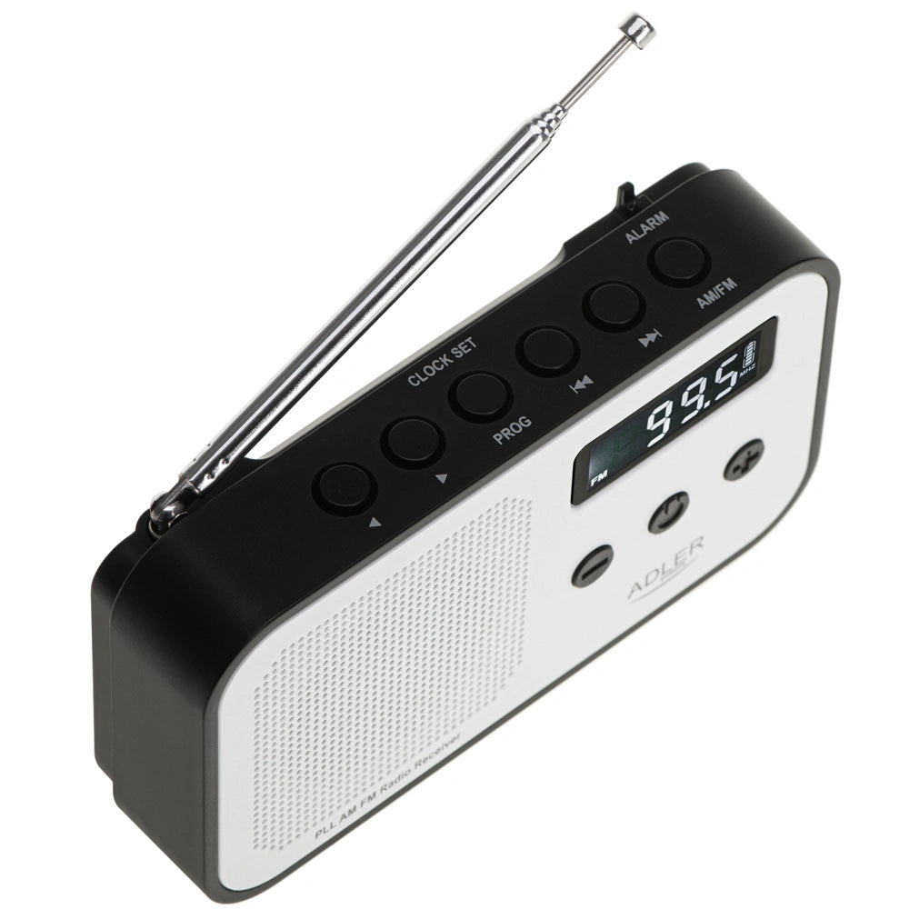 ADLER DIGITAL RADIO PLL AM/FM BLACK/WHITE