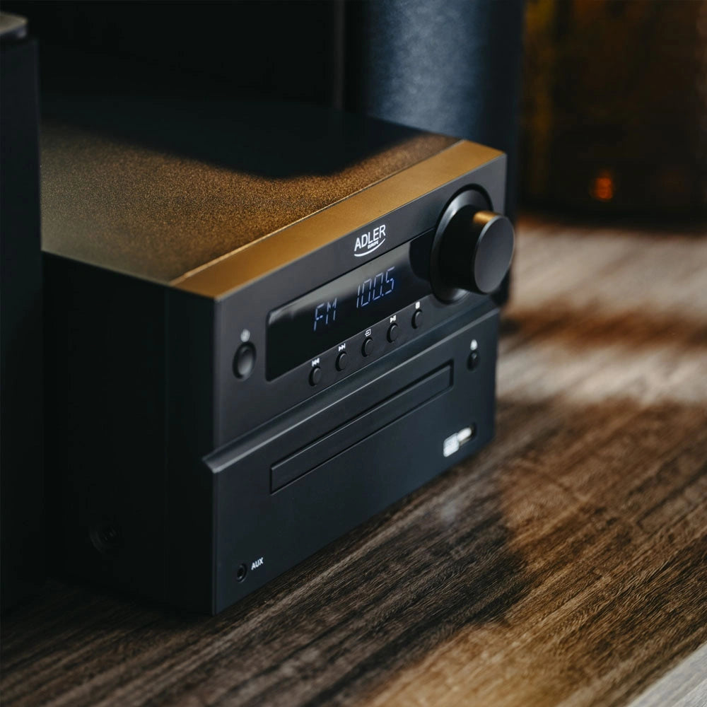 ADLER MINI HI-FI STEREO SYSTEM WITH BT, CD, USB & FM BLACK