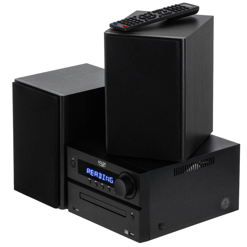ADLER MINI HI-FI STEREO SYSTEM WITH BT, CD, USB & FM BLACK