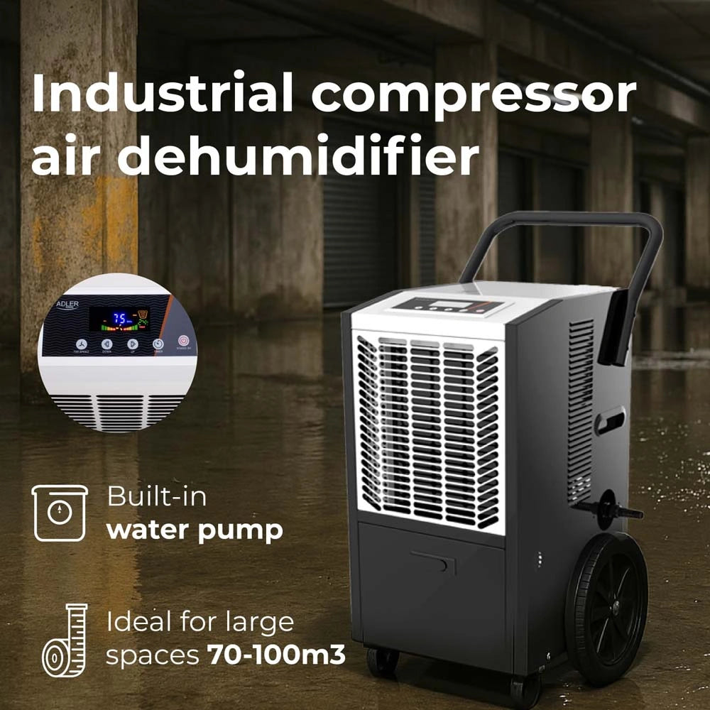 ADLER INDUSTRIAL COMPRESSOR AIR DEHUMIDIFIER 50L BLACK-WHITE