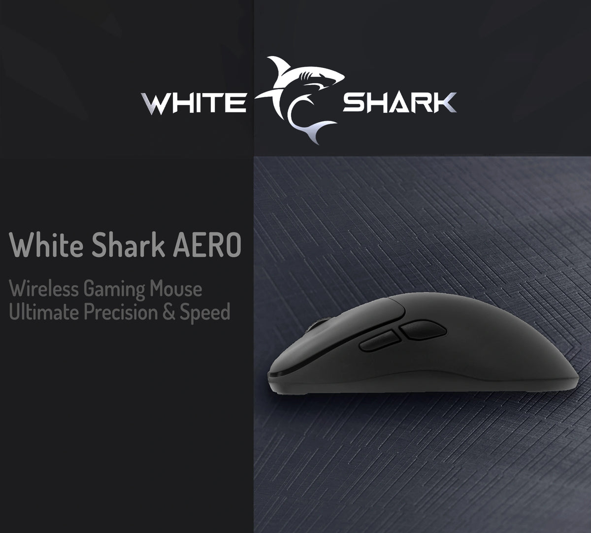 WHITE SHARK GAMING MOUSE CORDLESS OPTICAL AERO WGM-5015 5000DPI-10000DPI VIA SOFTWARE BLACK