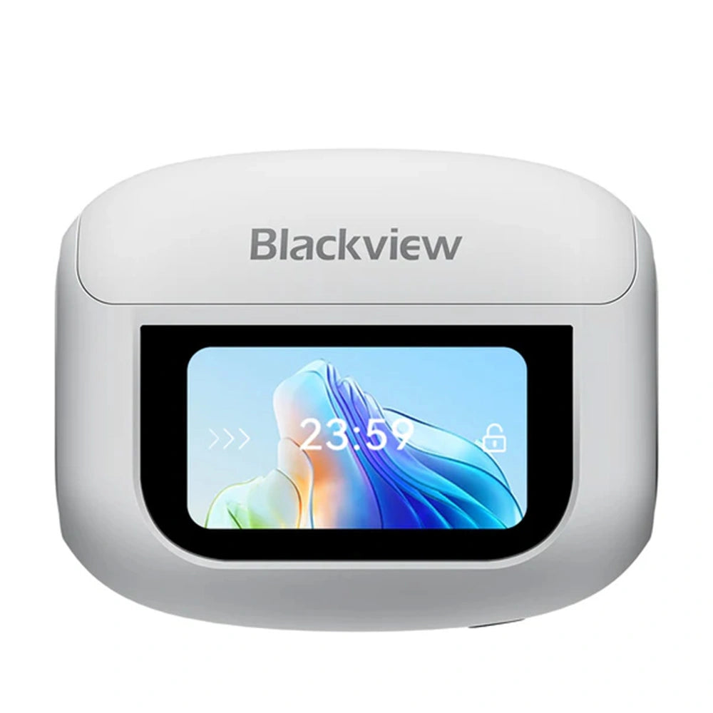 BLACKVIEW ENC BT5.4 AIRBUDS 12 WITH LED SCREEN & CHARGING DOCK WHITE