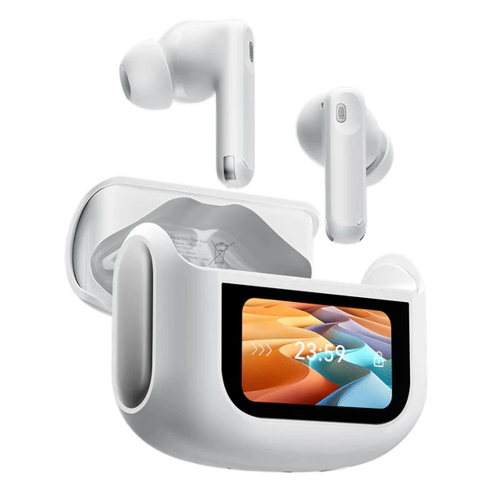 BLACKVIEW ENC BT5.4 AIRBUDS 12 WITH LED SCREEN & CHARGING DOCK WHITE