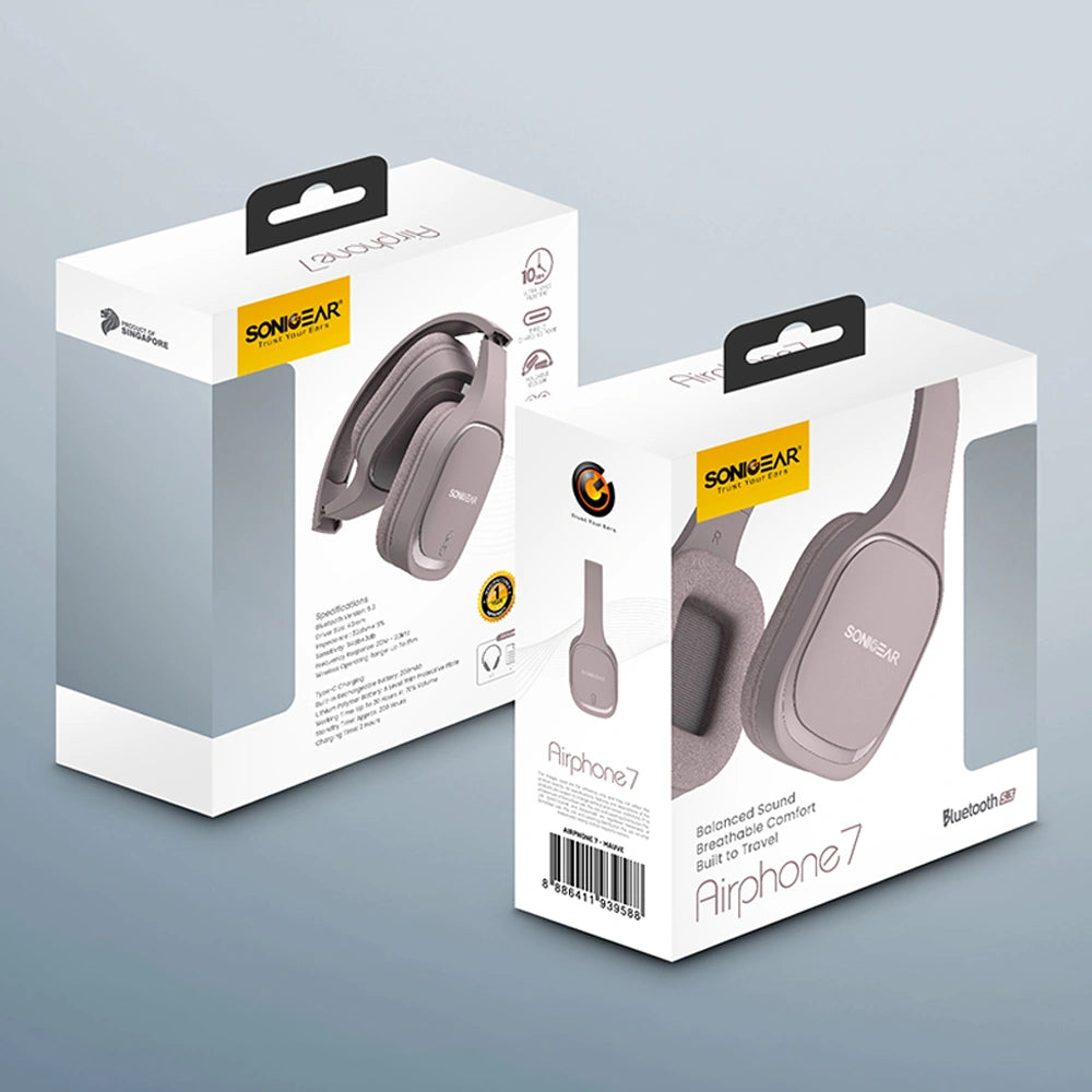 SONICGEAR BT 5.3 HEADSET AIRPHONE 7 (2025) MAUVE