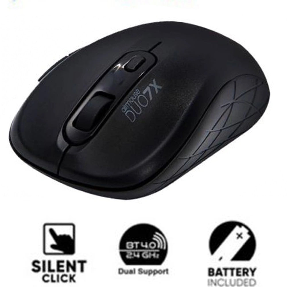 ALCATROZ SILENT AIRMOUSE DUO 7X WIRELESS/BT MOUSE BLACK