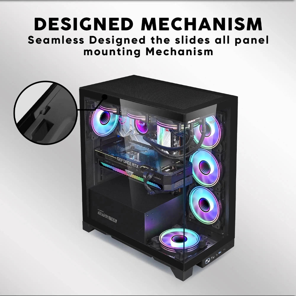 ARMAGGEDDON E-ATX RGB TRANSPARENT FISH TANK GAMING CASE AQUARON XTREME PINK
