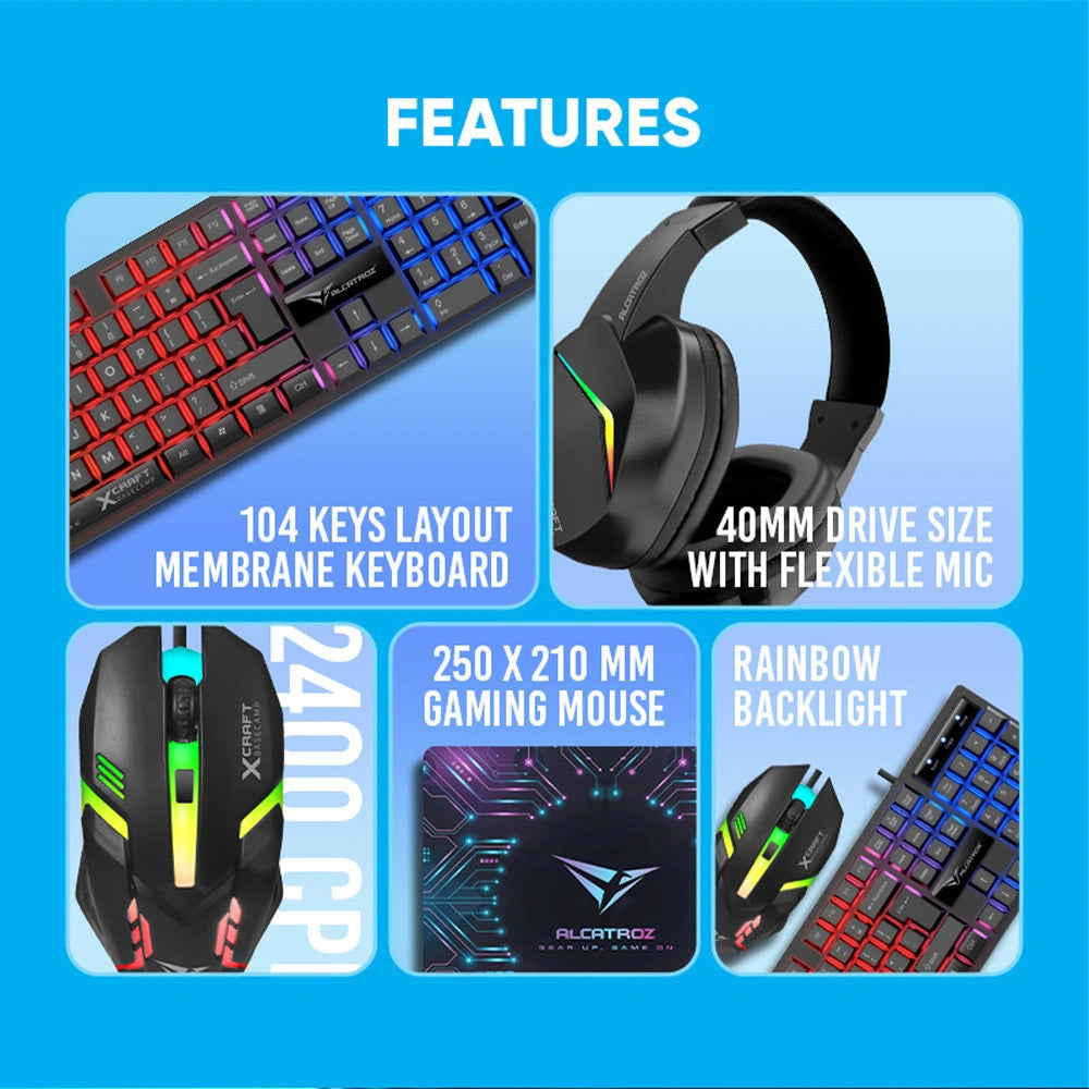 ALCATROZ 4IN1 RGB STARTED PACK X-CRAFT BASECAMP BLACK