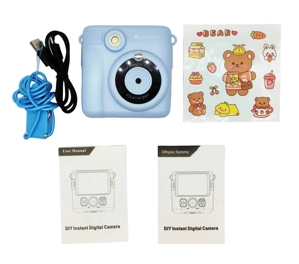 LAMTECH KID INSTANT CAMERA WITH FLASH BLUE