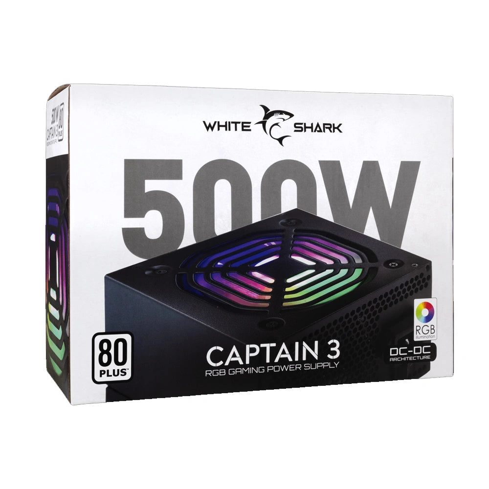 WHITE SHARK POWER SUPPLY GPSU-W500F 500W 80+ RGB