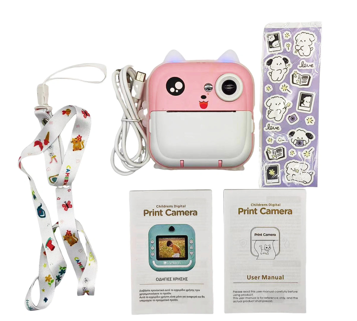 LAMTECH BLUETOOTH KID INSTANT CAMERA WHITE/PINK