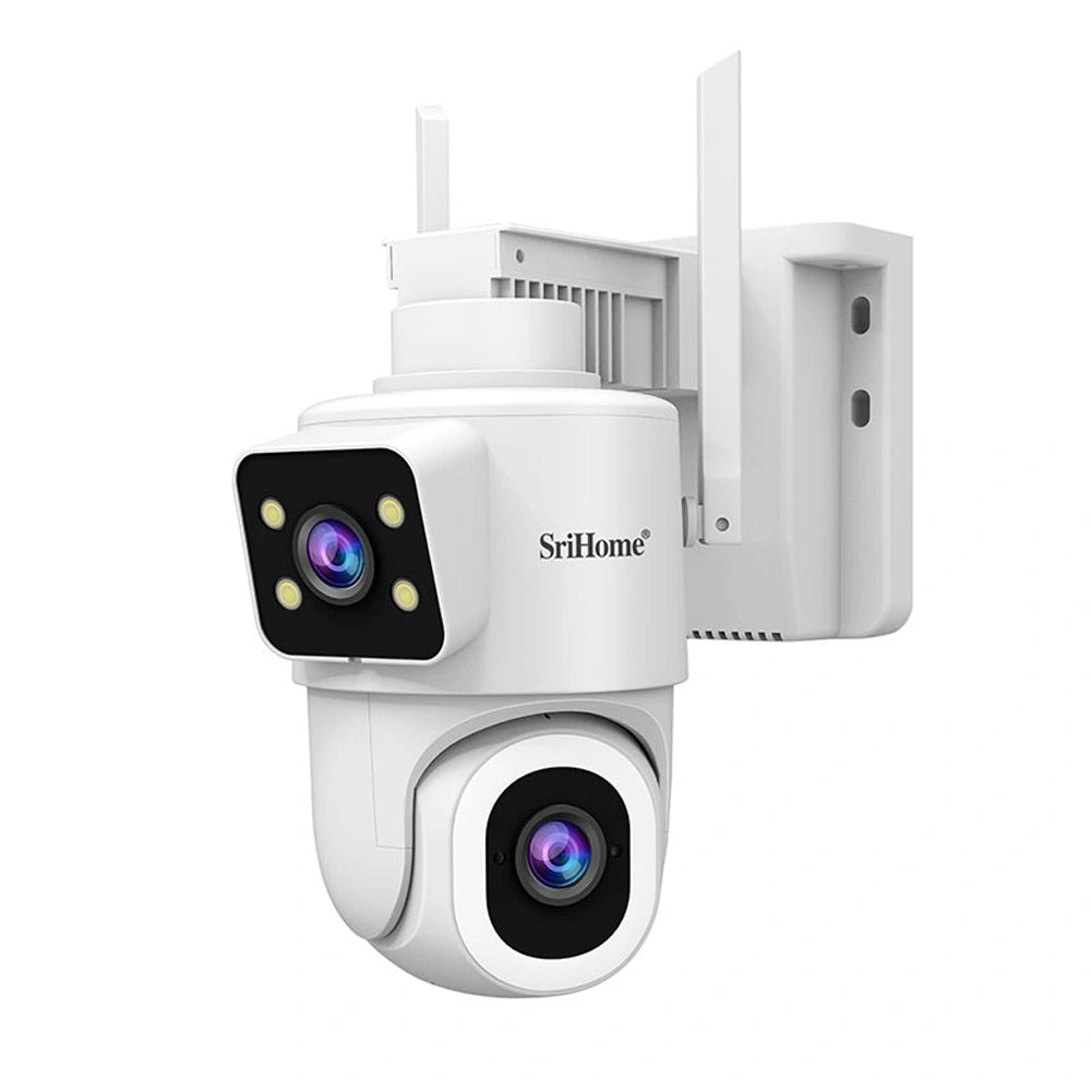 SRIHOME 4G LTE 4MP HD DUAL LENS AOV LOW POWERED BATTERY CAMERA WITH 7W SOLAR PANEL
