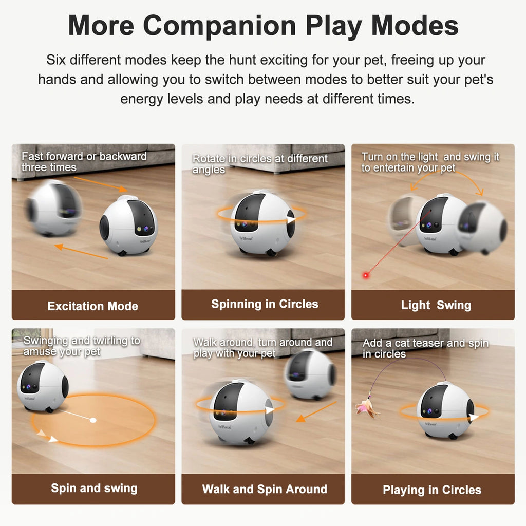SRIHOME PET COMPANION ROBOT CAMERA 4MP HD RESOLUTION WHITE