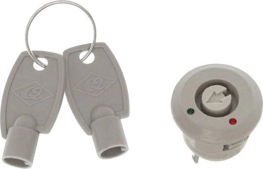 Διακόπτης DM-3679 On-Off 12V 2 pins με κλειδί 47-48 πλαστικός γκρι