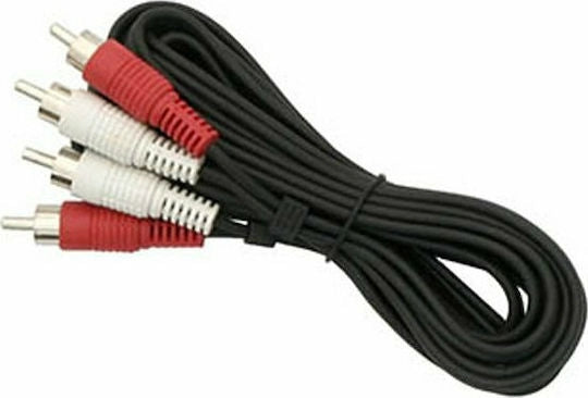Καλώδιο DM-4308 2xRCA male - 2xRCA male 1.8m Μαύρο