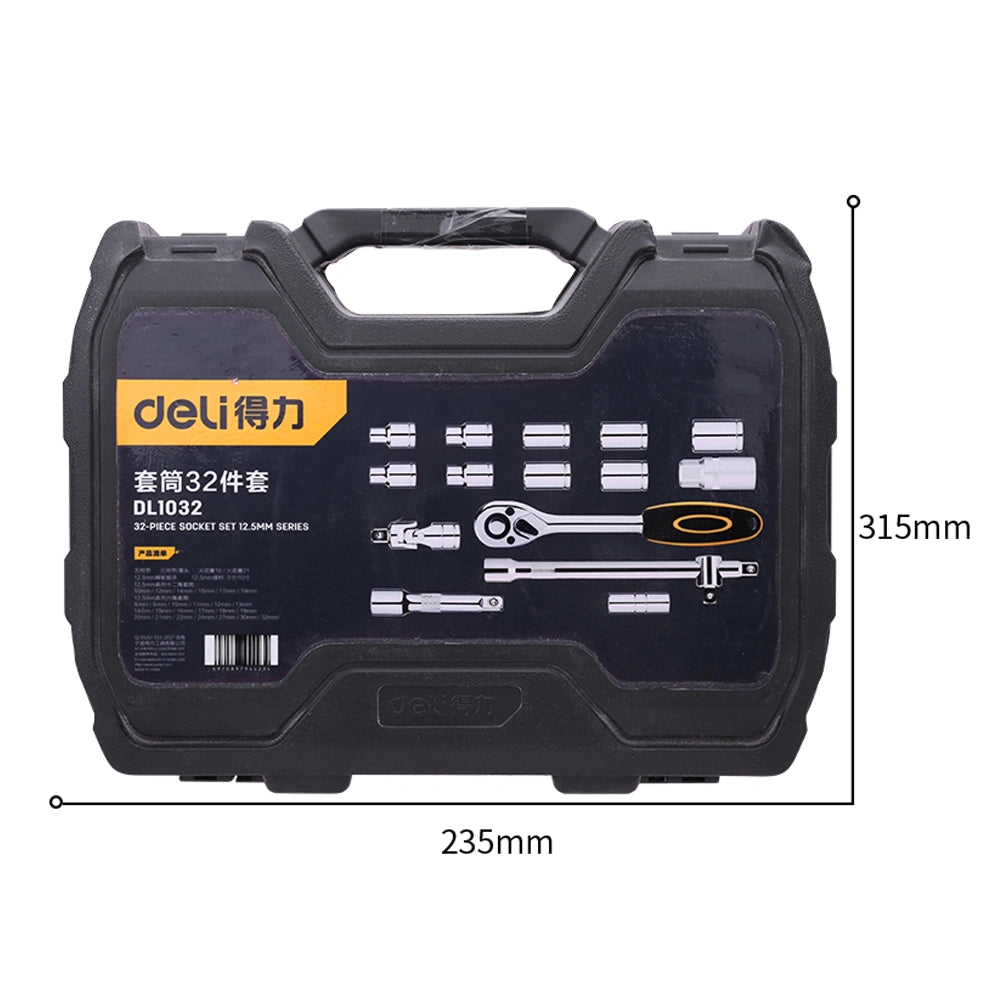 DELI SOCKET SETS 32PCS BLACK