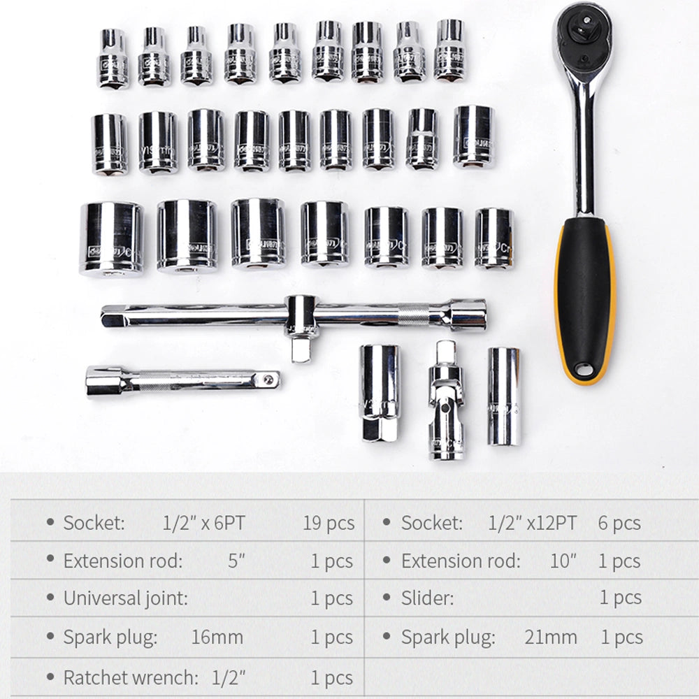 DELI SOCKET SETS 32PCS BLACK