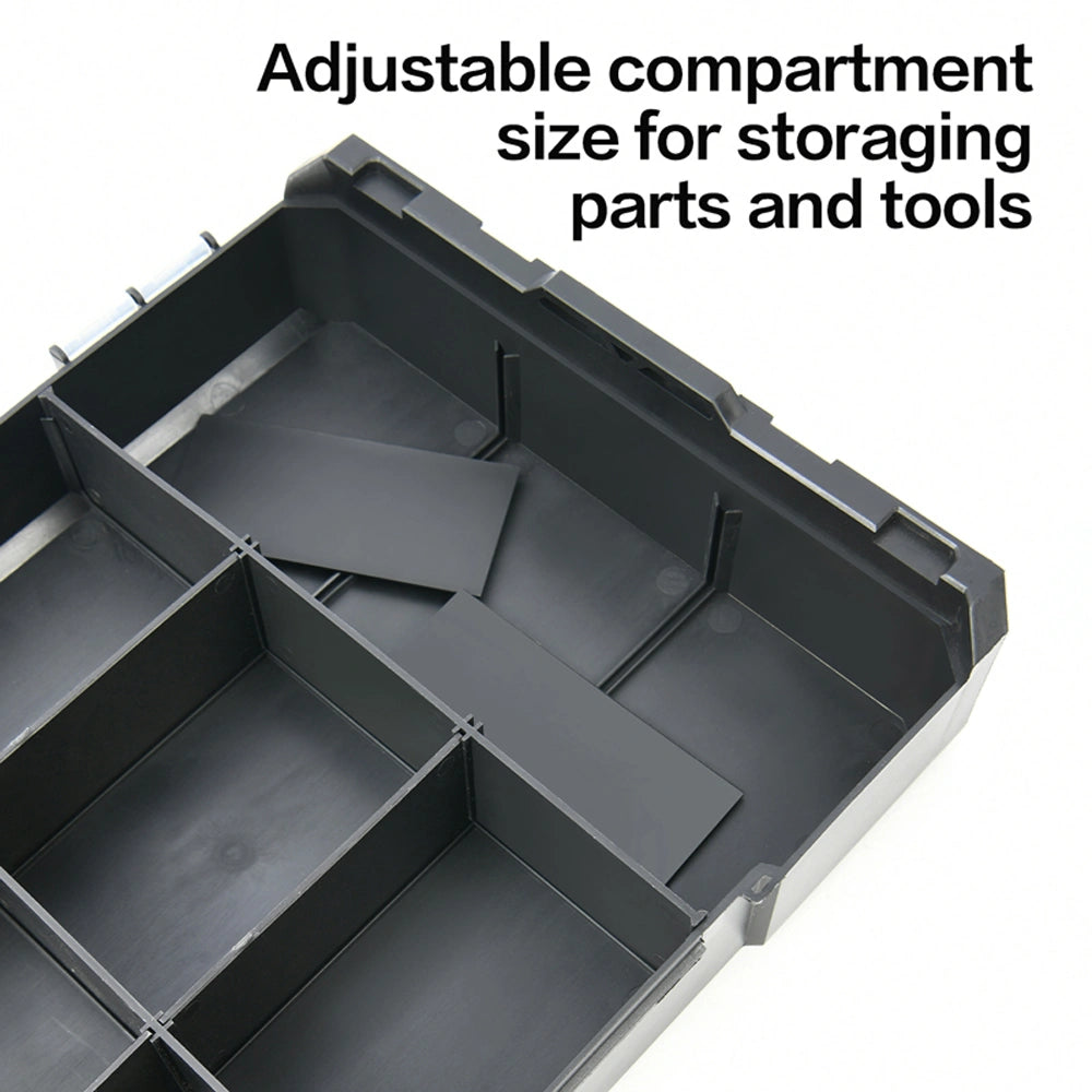 DELI STACKABLE TOOL BOX 340x260x70MM BLACK
