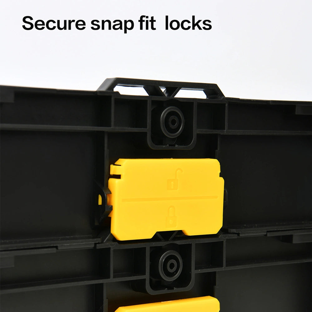 DELI STACKABLE TOOL BOX 340x260x70MM BLACK