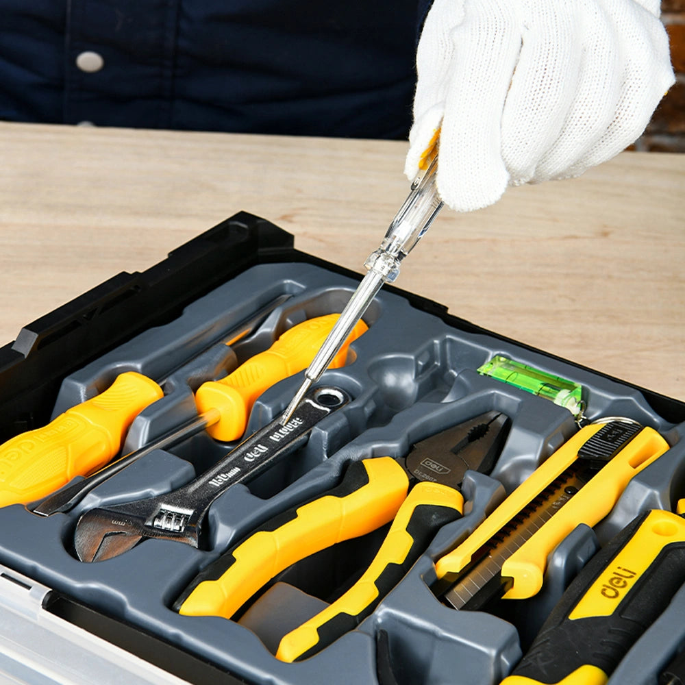 DELI HOUSEHOLD TOOL SET PP/CARBON STEEL 11PCS