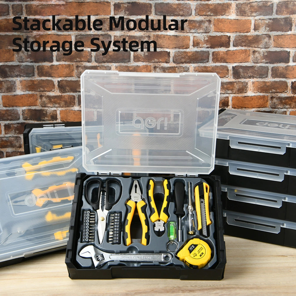 DELI HOUSEHOLD TOOL SET 29PCS BLACK YELLOW