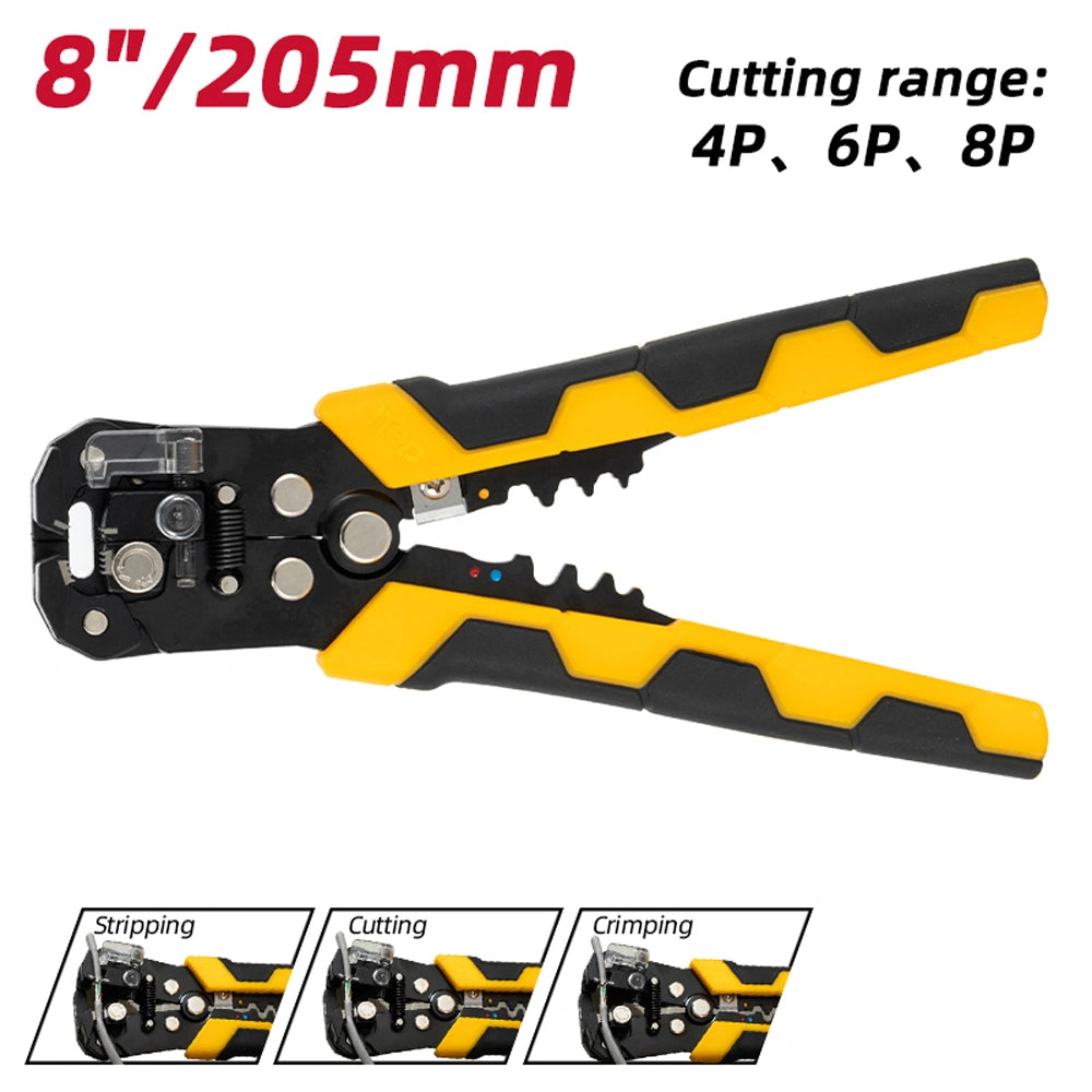 DELI WIRE STRIPPER 205MM YELLOW BLACK
