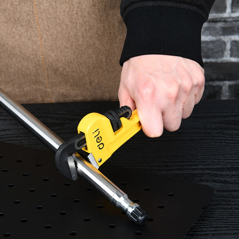 DELI PIPE WRENCH 200MM YELLOW
