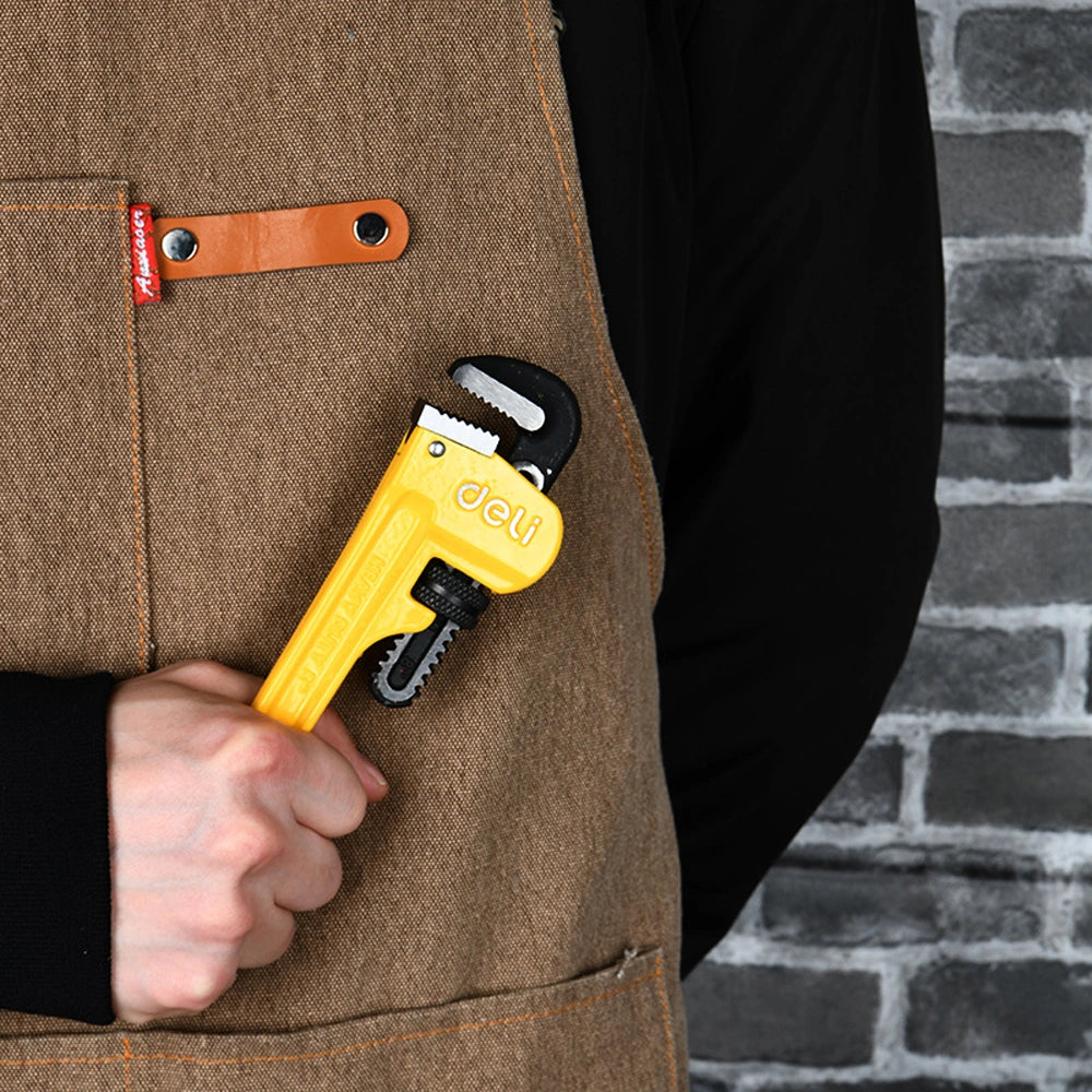 DELI PIPE WRENCH 200MM YELLOW