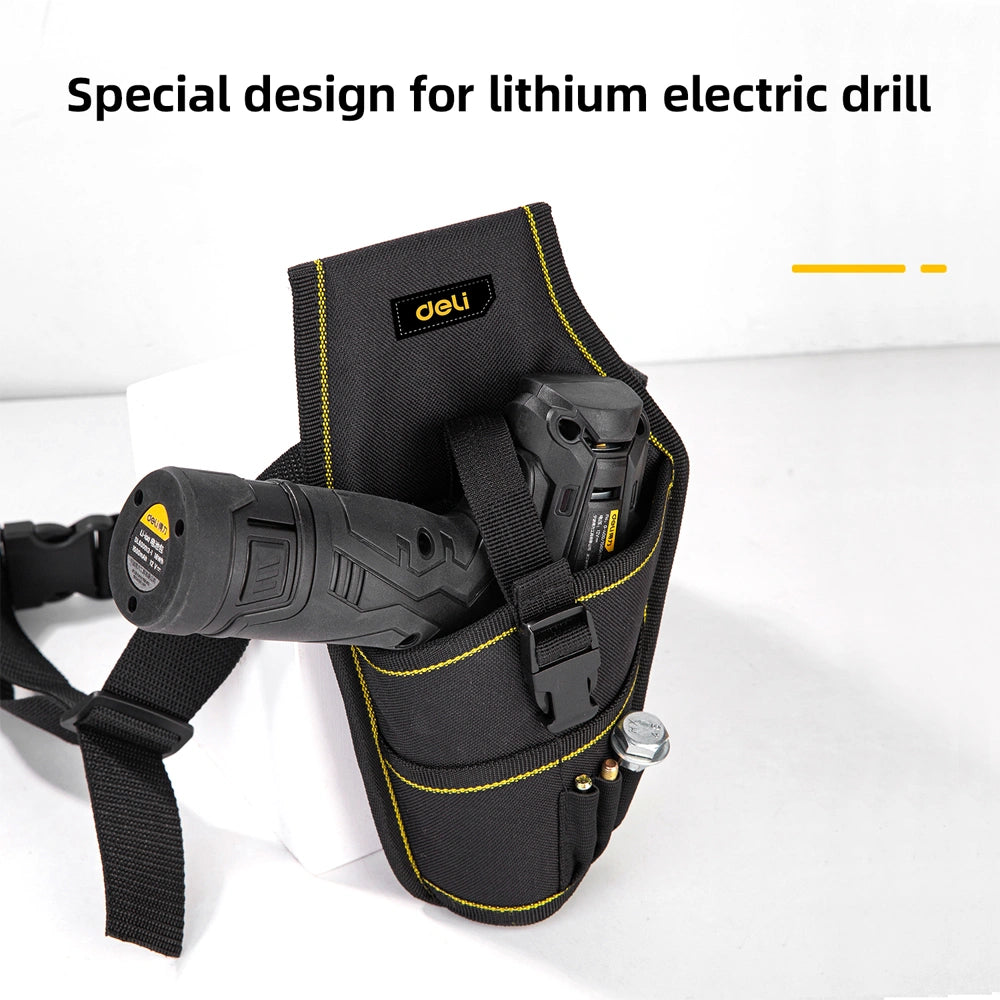 DELI ELECTRIC DRILL WAIST BAG 26x15CM BLACK