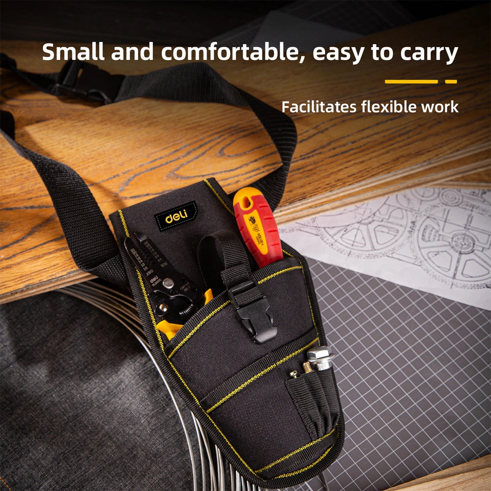 DELI ELECTRIC DRILL WAIST BAG 26x15CM BLACK