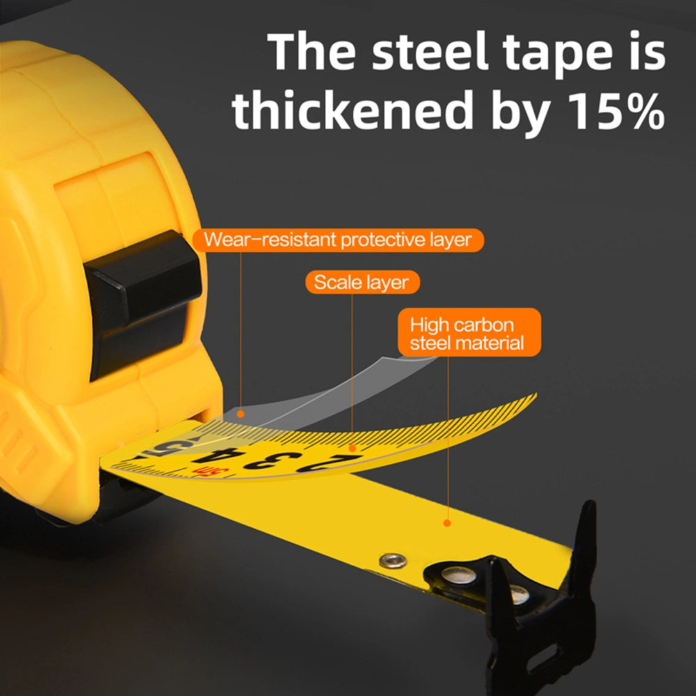 DELI STEEL MEASURING TAPE 8M/26'x25MM YELLOW
