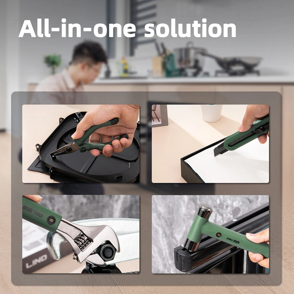 DELI HOME SERIES HAND TOOL KIT 8PCS GREEN