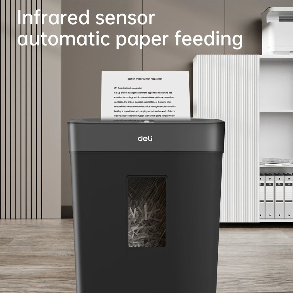 DELI P4 SMALL PAPER SHREDDER 15L BLACK