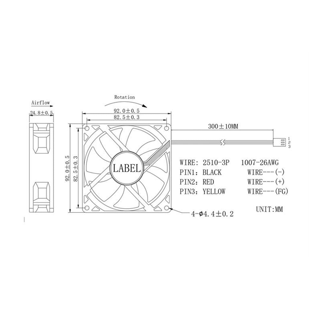 GEMBIRD 90MM PC CASE FAN BALL BEARING BLACK