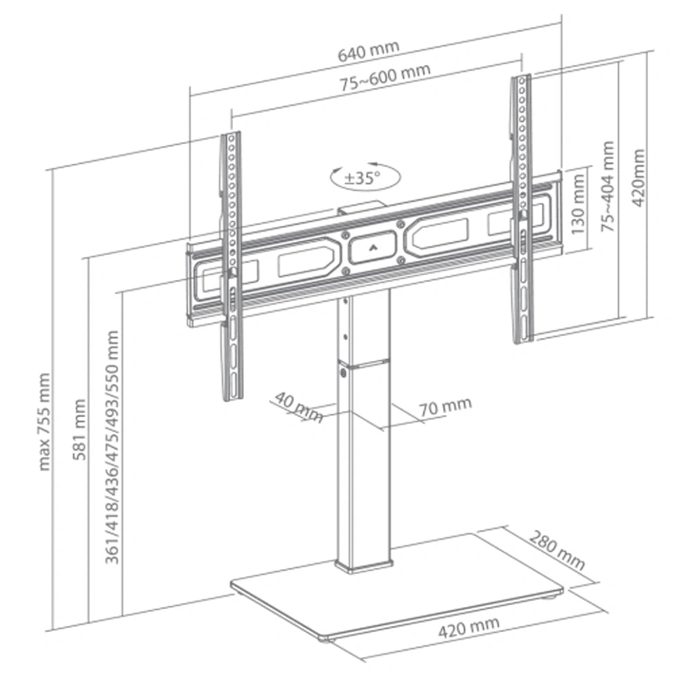 SBOX FLOOR FIXED MOUNT BLACK