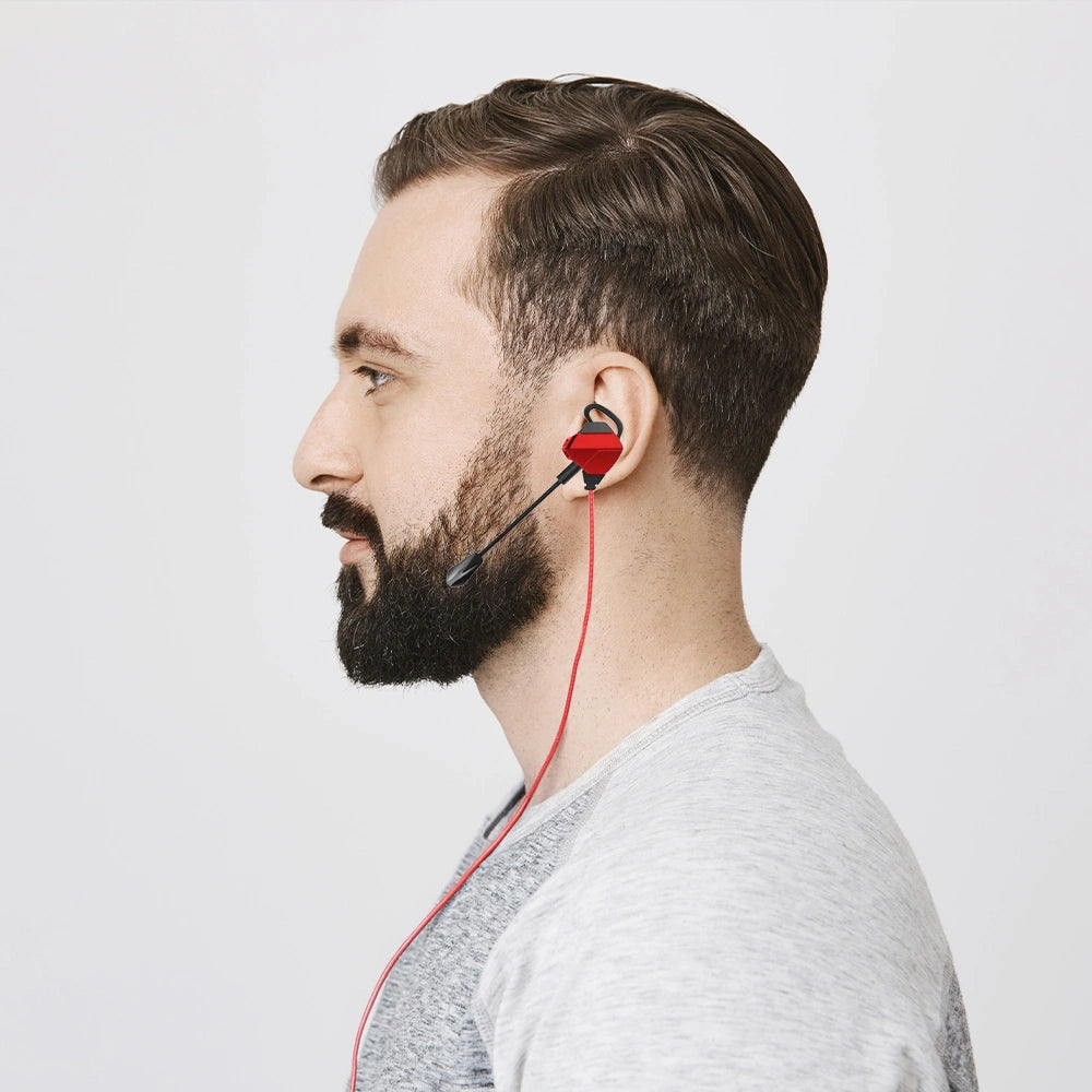 WHITE SHARK IN-EAR HEADSET + MICROPHONE EAGLE BLACK/RED