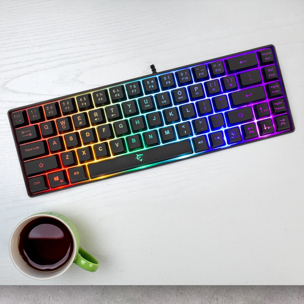 WHITE SHARK RGB GAMING MEMBRANE KEYBOARD RONIN BLACK