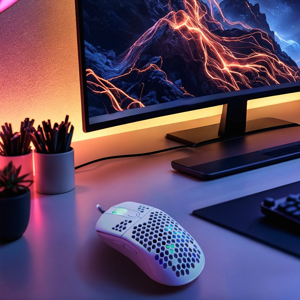 WHITE SHARK MOUSE GM-5007 GALAHAD 6400dpi WHITE