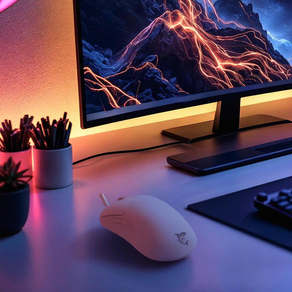 WHITE SHARK MOUSE GM-5014 GRAPHENE 12.400 DPI WHITE