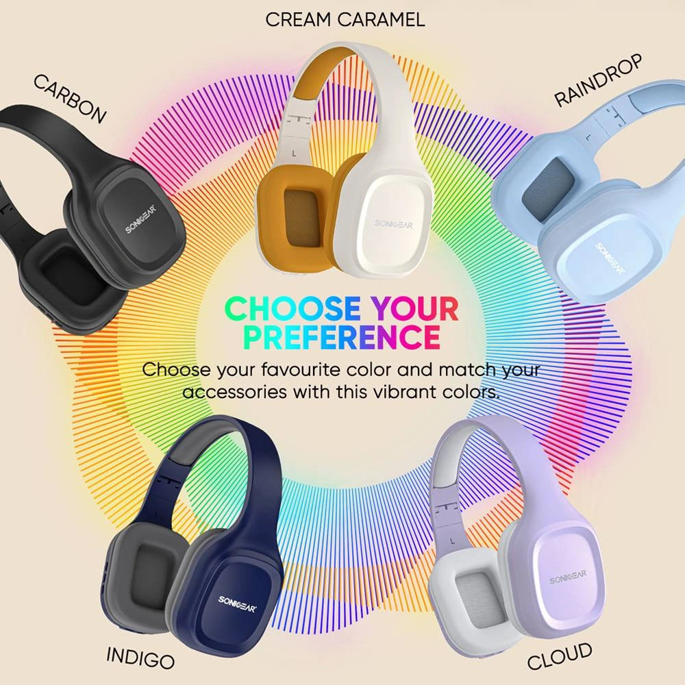 SONICGEAR BT5.4 OVER-EAR HEADPHONES AIRPHONE 5 CREME CARAMEL