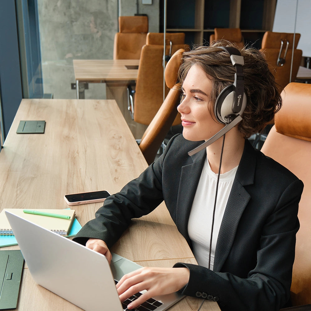 SBOX STEREO HEADSET WITH MIC BLACK